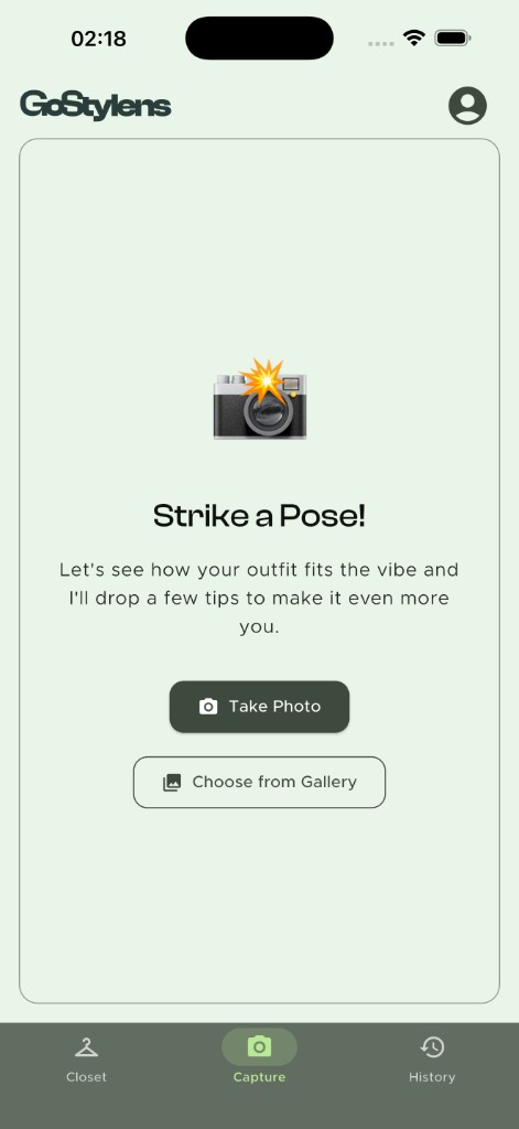 GoStylens Capture — Strike a Pose and take a photo of your outfit